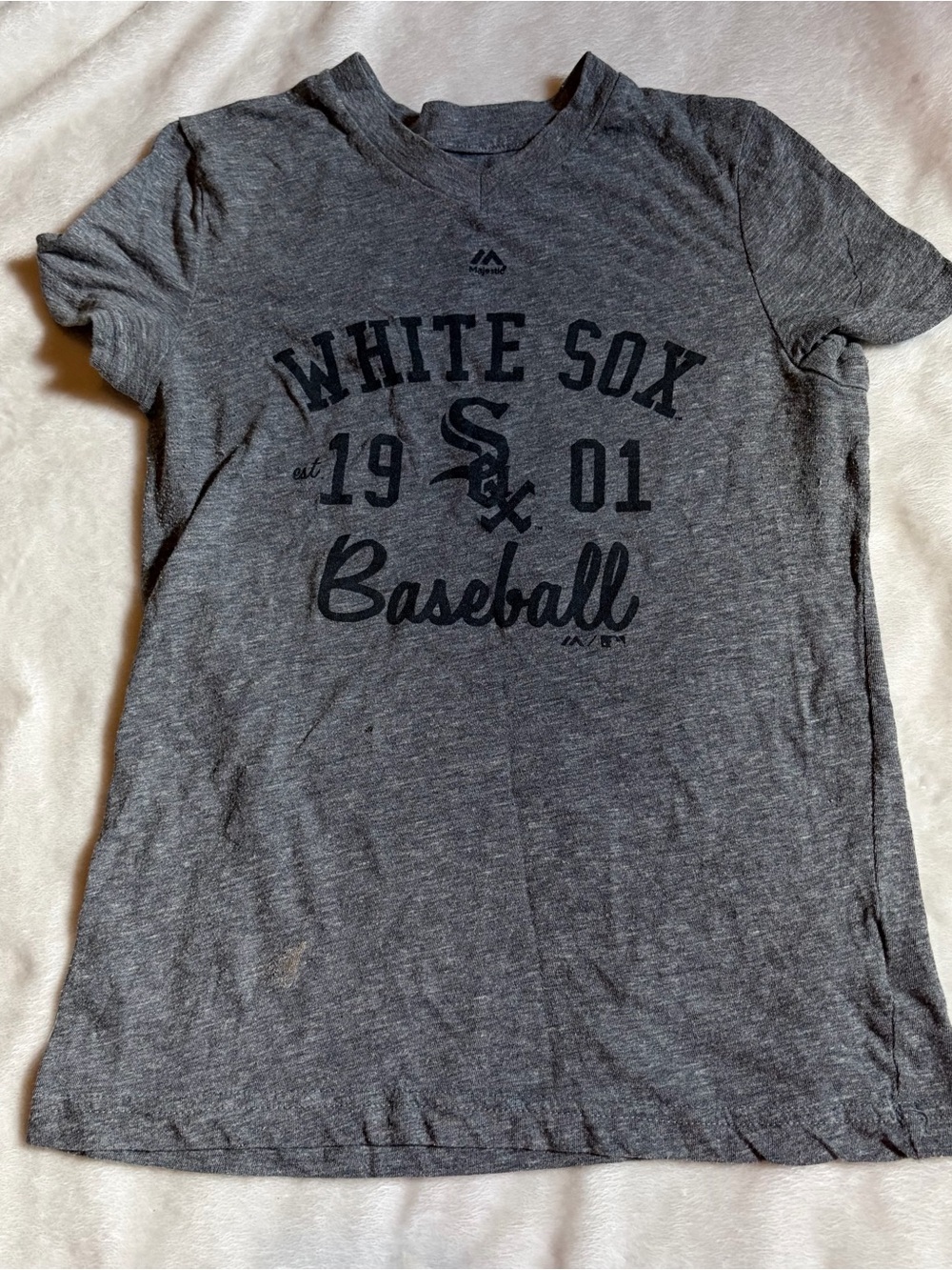 Majestic White Sox Gray Graphic Baseball Tee